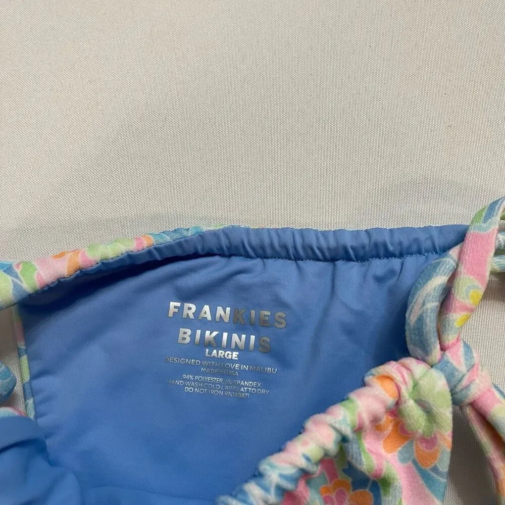 NWOT Frankies Bikinis Tia Terry Sunshower String Bikini Bottom Size Large New